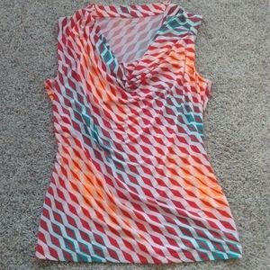 Rainbow tank top with deep scoop neck graphic size medium Sexy & Tight